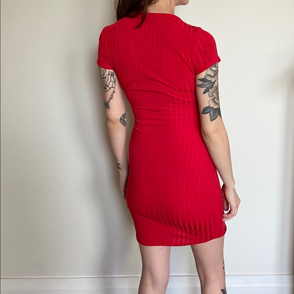 Red Bodycon Shirtdress